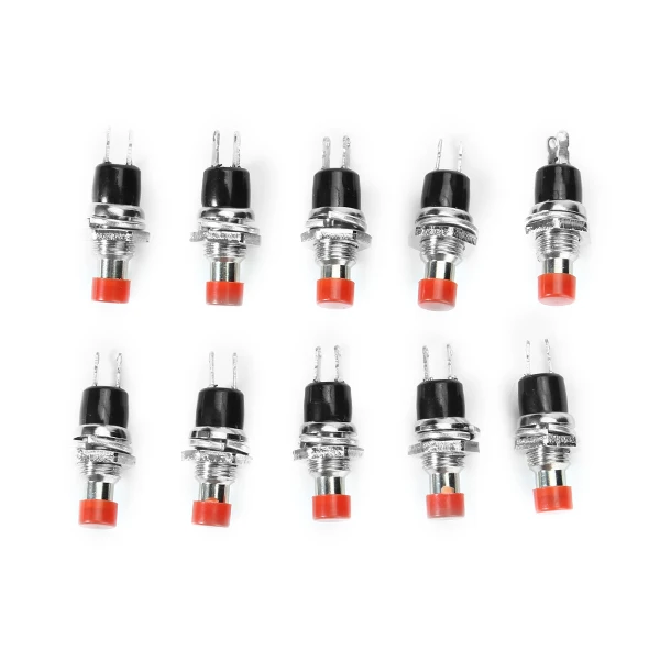 

10pcs Self-reset Switch 250V 1A 7mm Self-reset Switch NC Push Button Round
