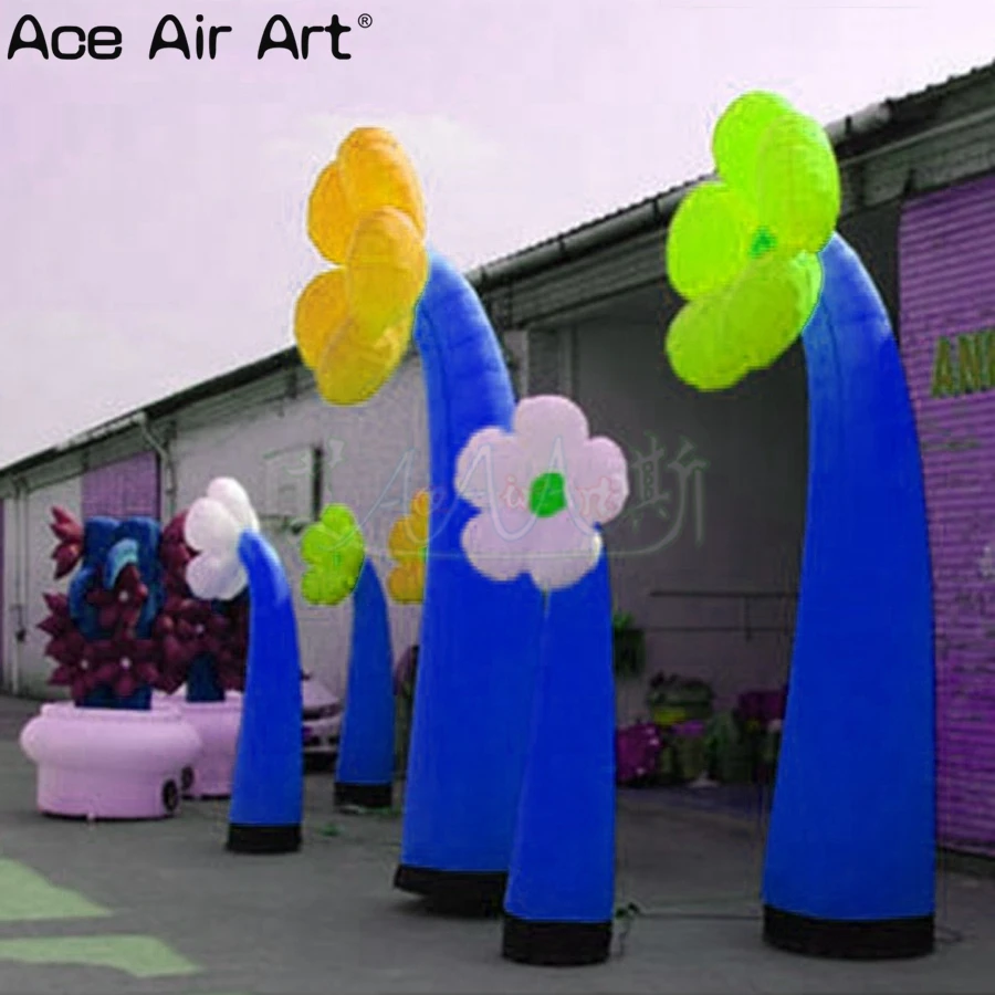  Giant shimmering inflatable flower decorationflashing inflatable flower for stage or event
