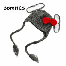 BomHCS мультфильм милый шапочка с животными ручной работы вязаная шляпа с бантиком