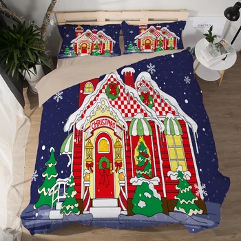 

3D bedding set Snowman good quality 3pcs bedclothes quilt cover soft duvet cover pillow cases comfortable home textile