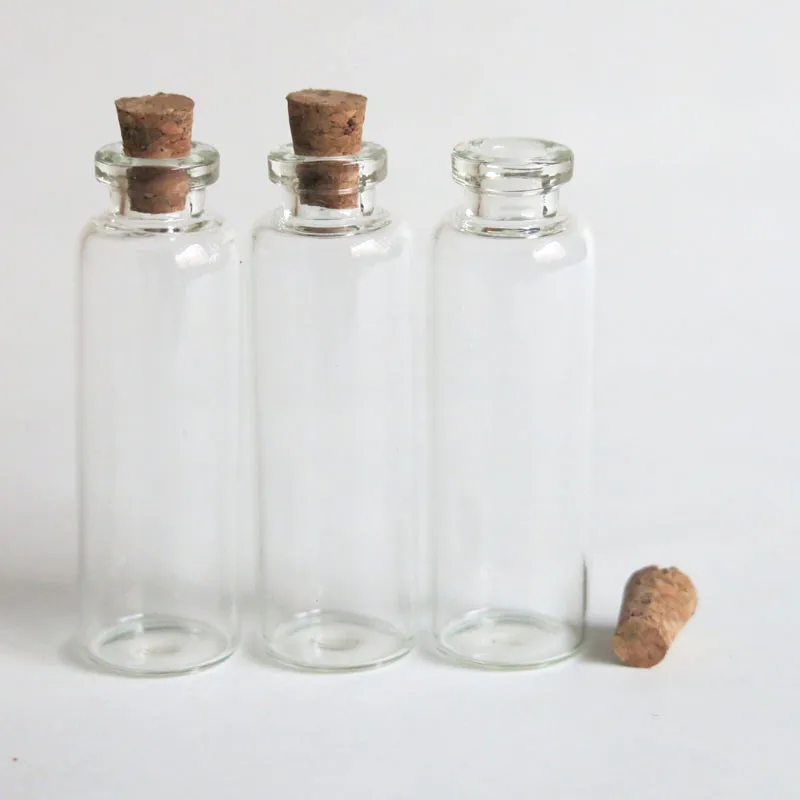 Download 100 x 5ml Mini Clear Glass Bottle Vials with Cork 5cc ...
