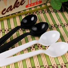 Одноразовые Ложки индивидуально упакованные ложка для каши черный десерт с круглым носком 1 десертной ложки, кухонные принадлежности совок для мороженного