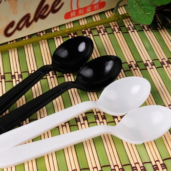 

Disposable Spoon Individually Packed Porridge Spoon Black Dessert Round Head 1 Dessert Spoon Kitchen Accessories Ice Cream Scoop