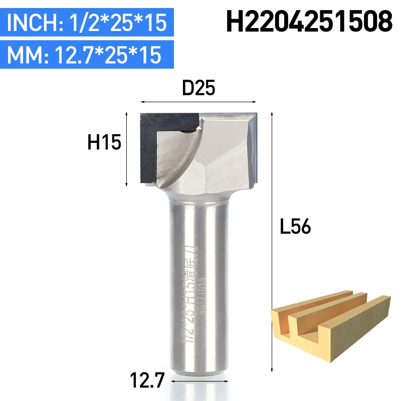 HUHAO 1 шт. 1/" хвостовик алмазное CVD покрытие очистка нижней концевой фрезы деревообрабатывающий резак слоттер гравировальный инструмент PCD фрезы - Длина режущей кромки: H2204251508