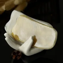 Натуральный Рог яка спа скребковая пластина массажер для тела Китайская традиционная акупунктура массаж лица GuaSha доска скребковая терапия