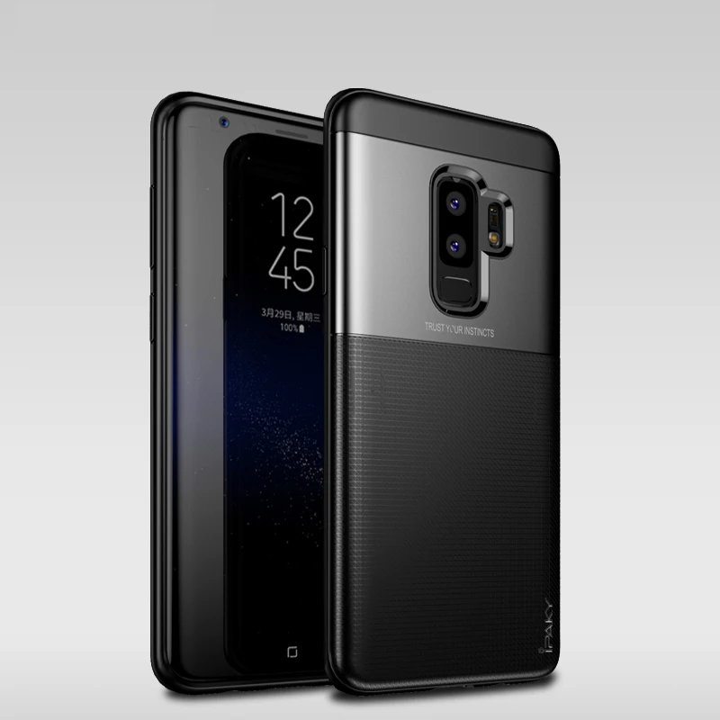 Для samsung S9 Plus Чехол IPAKY S9 Note 9 S10e PC Гибридный Силиконовый защитный чехол мягкий чехол для samsung Galaxy S10 Plus чехол - Цвет: Black