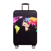  Thick Elastic World Map Luggage Protective Cover Zipper Suit For 18-32 inch Bag Suitcase Covers Trolley Cover Travel Accessories 