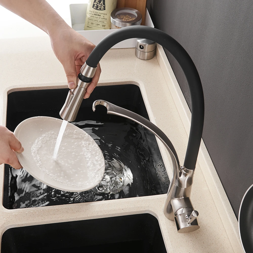  Kitchen Mixer LED Light Sink Faucet Brass Brushed Nickel Torneira Tap Kitchen Faucets Hot Cold Deck Mounted Bath Mixer Tap 7661