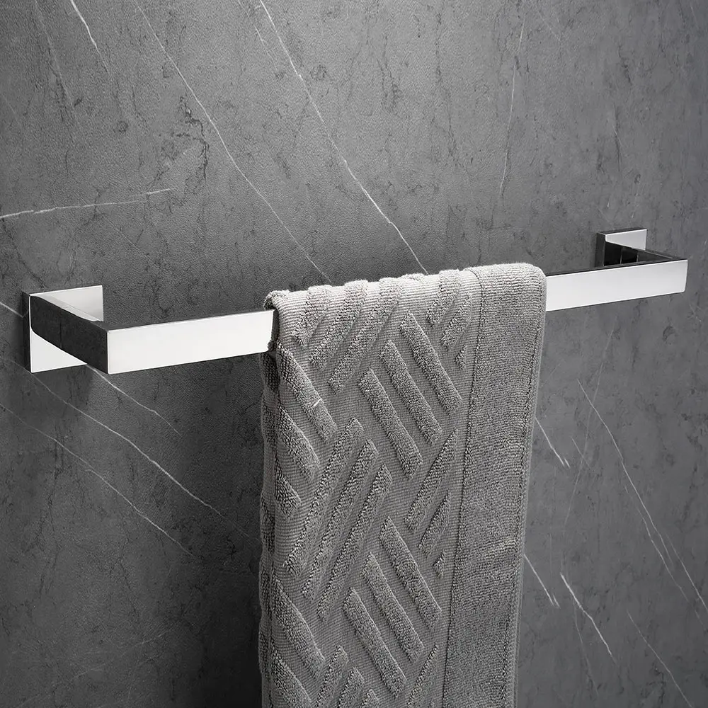 CASEWIND SUS 304 Stainless Steel Black Square Single Towel Bar 60cm Wall Mounte 