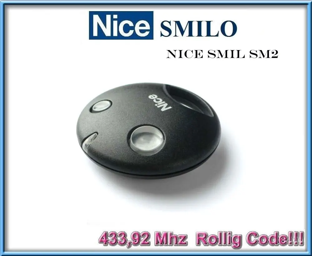 

2-Channel Nice SMILO 2 (SM2) remote control Transmitter- rolling code, 433,92 MHz