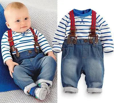 Fashion New Newborn Baby Kids Boy Girls Spring Long Sleeve Clothes