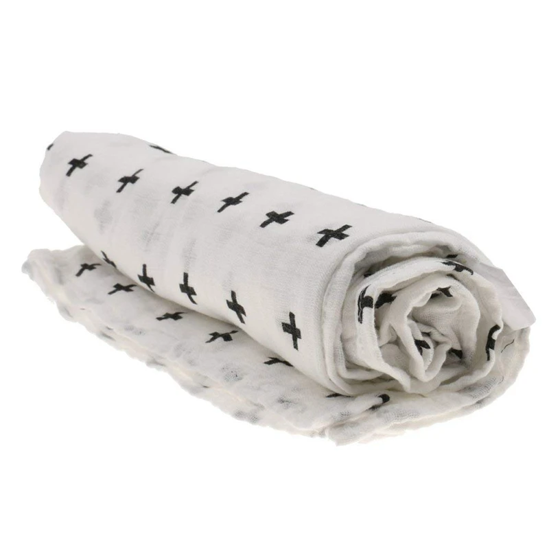 Хлопковое одеяло для сна Lange New born Swaddle 110 см x 110 см-cross