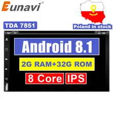 Eunavi Octa Core 2din android 8.1 lettore dvd dell’automobile universale di Navigazione GPS audio radio stereo con WIFI + bluetooth + camera + usb