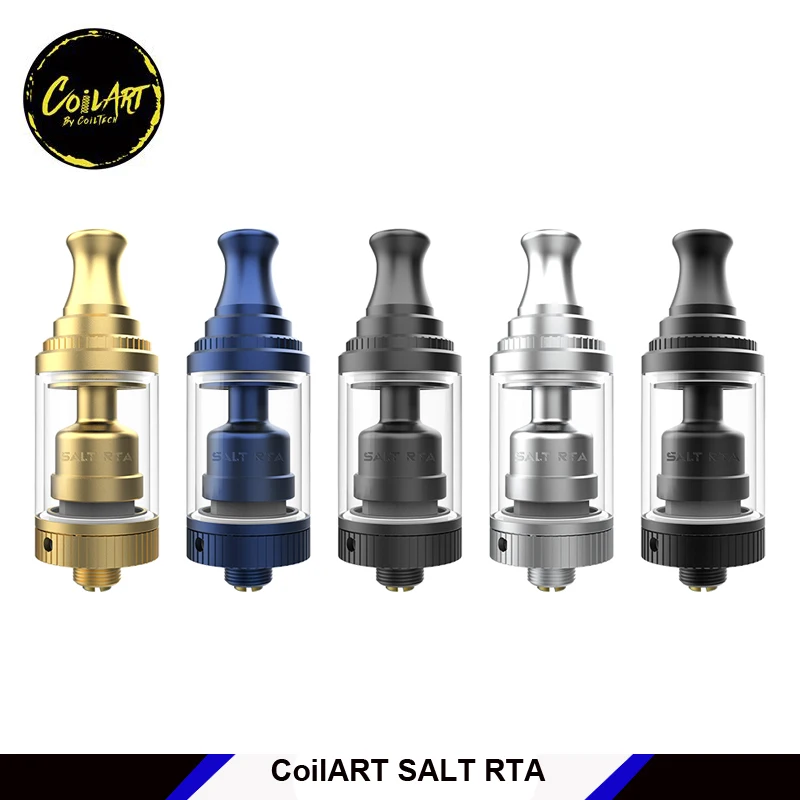 

Original CoilART SALT RTA 18mm 2ml/3.5ml single coil electronic cigarette atomizer tank Adjustable airflow Top-fill tank