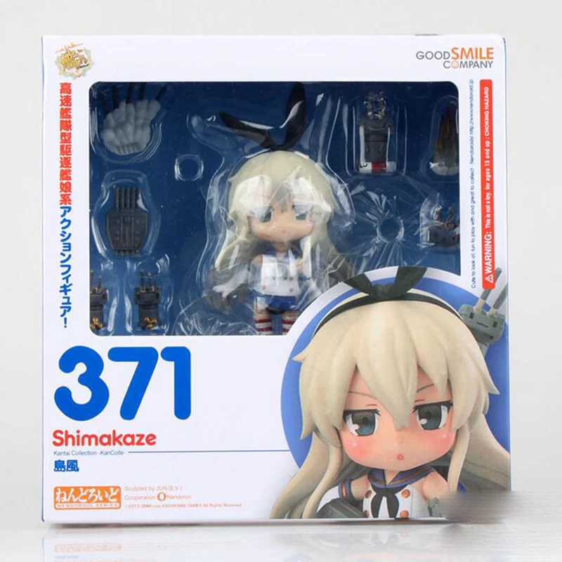 Цена Shimakaze Kantai Коллекция аниме Q Ver. 371 # Коллекция Рисунок Симпатичные Nendoroid мультфильм модель игрушечная фигура с коробкой T7707