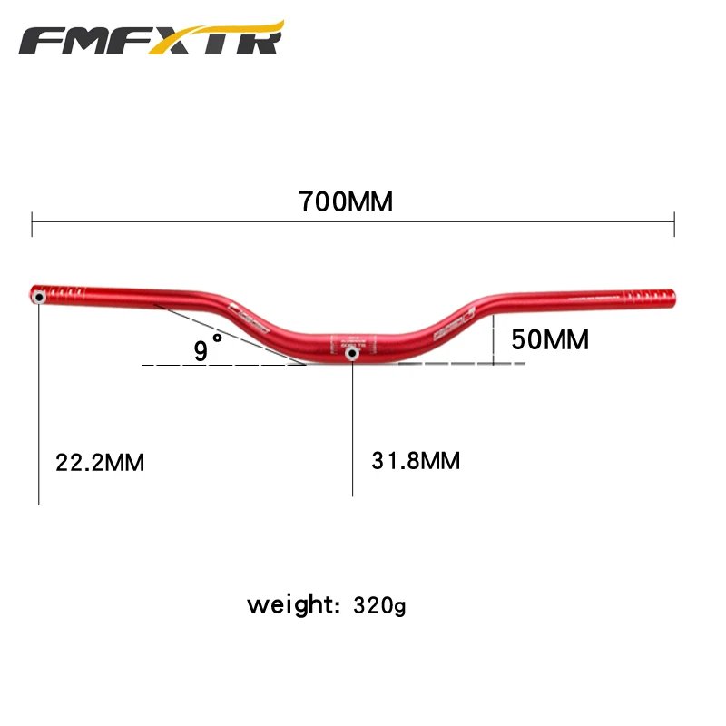 cheap FMFXTR Bicycle Handlebar 700mm 31.8mm XM MTB DH downhill Racing Mountain Bike Handlebar Riser bar Riser Handle Bar 9 degree