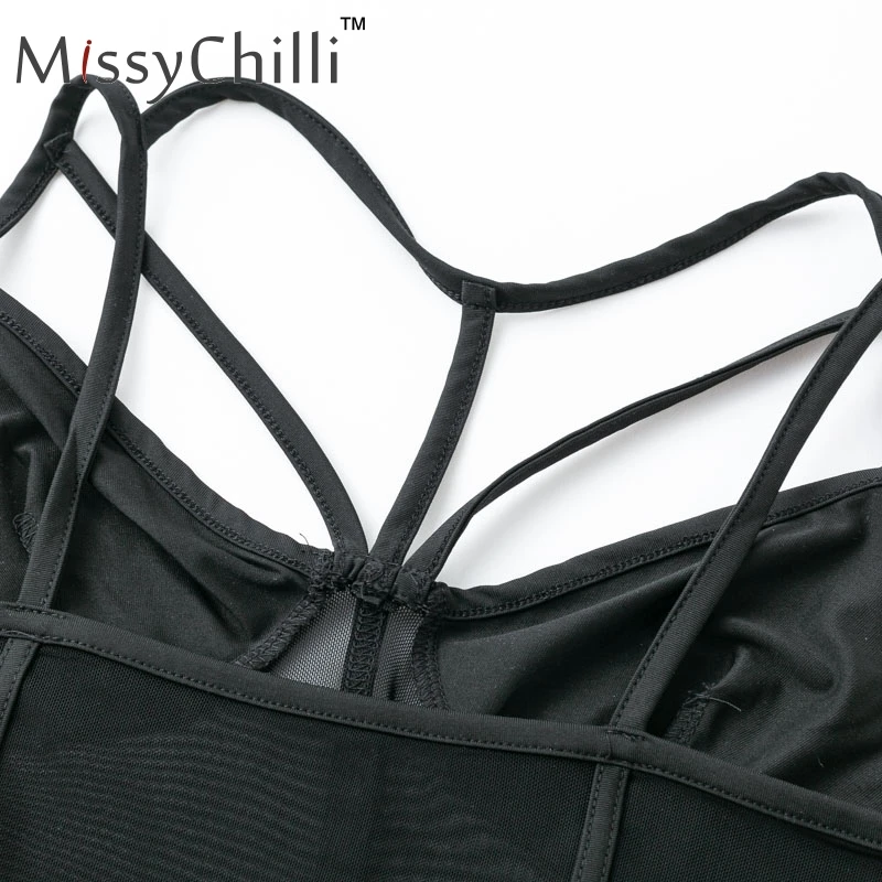 Женское Сетчатое боди с вырезами MissyChilli облегающее открытой спиной и прозрачными