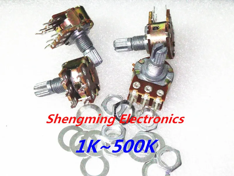 5pcs B1K B2K B5K B10K B20K B50K B100K B500K 6Pins Shaft WH148 Amplifier ...