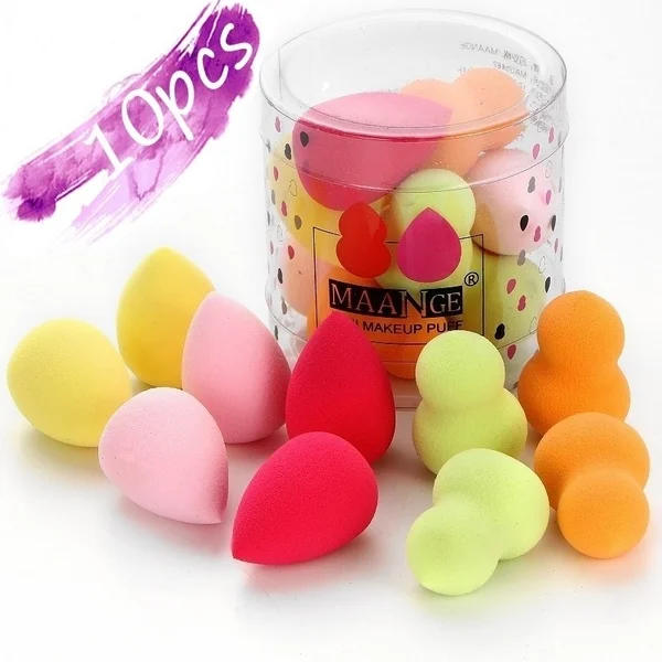 

10pcs Makeup Sponge Set Water Droplets Gourd Shape Cosmetic Puff Grow Bigger In Water Smooth Foundation Puff Powder face cover