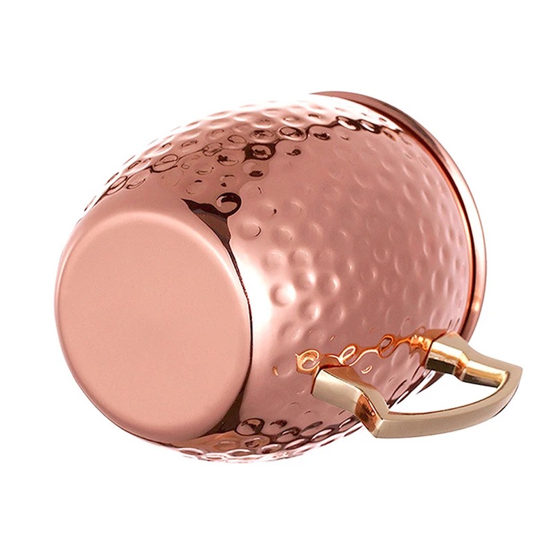 18OZ Stainless Steel Moscow Mule Mug Modern Cocktail Glasses Beer Mugs Drum Copper Plated (3)