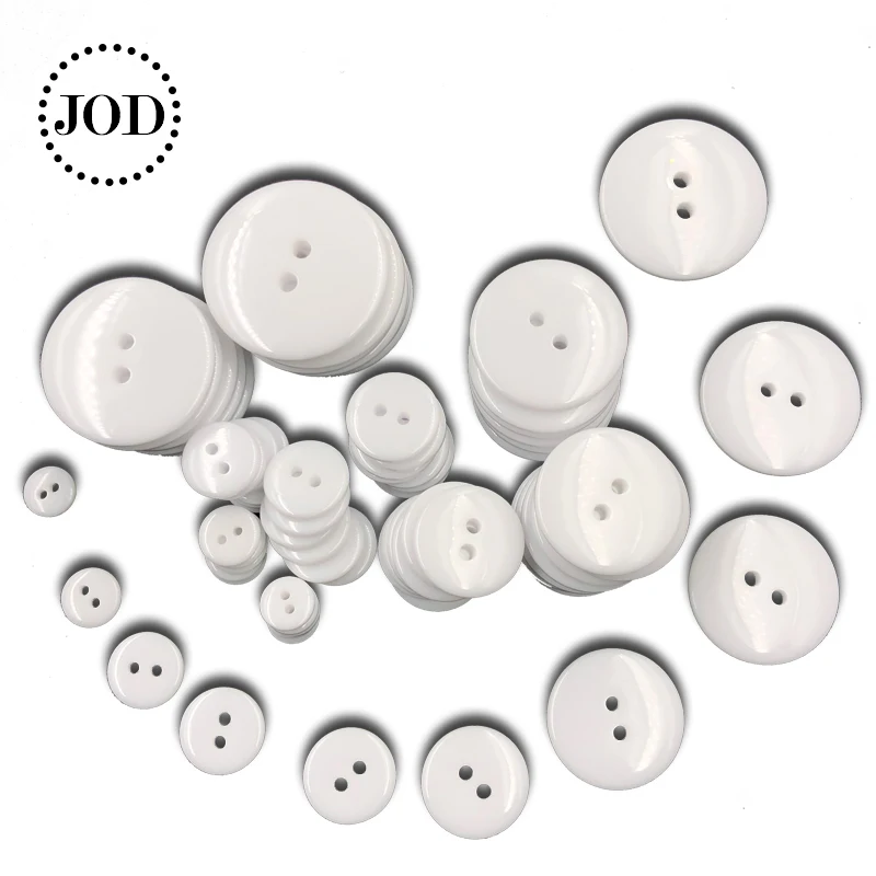Полимерная швейная одежда белые пуговицы пластиковые Скрапбукинг круглые два отверстия Botones Bottoni Botoes 9,11, 15,18, 25,30 мм