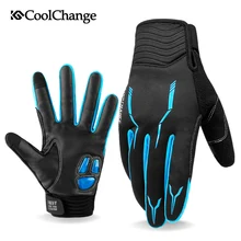 CoolChange Winter Thermal Windproof Cycling Gloves Outdoor Sport MTB Bike Glove Full Finger GEL Bicycle Gloves For Men Woman coolchange winter cycling gloves touch screen gel bike gloves sport shockproof mtb road full finger bicycle glove for men woman