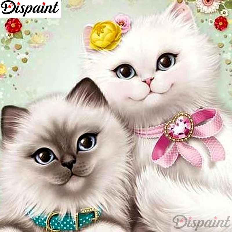 

Dispaint Full Square/Round Drill 5D DIY Diamond Painting "Flower cat" Embroidery Cross Stitch 3D Home Decor A12922
