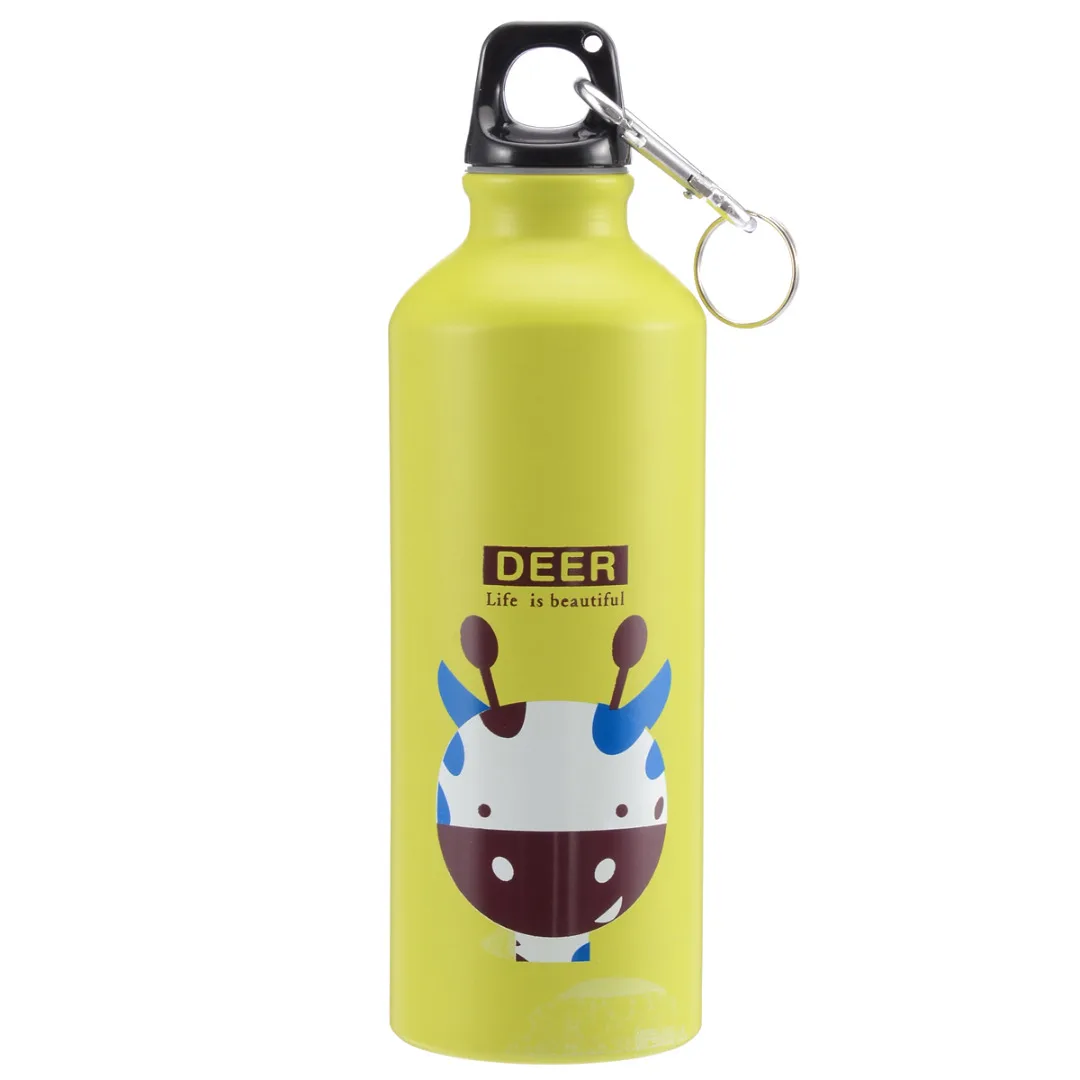 Portable Outdoor Sports 500ML Bicycle Water Bottle Cycling Bicycle Camping Cartoon Aluminum Alloy Water Bottle High Quality