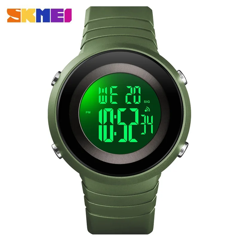 Брендовые SKMEI цифровые часы для женщин и мужчин Роскошный хронограф с секундомером спортивные электронные часы модные женские часы браслет для мужчин - Цвет: Green