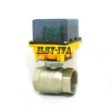 FDD-M типа латуни DN40 моторизованный шаровой клапан, G1 1/" AC12V/24 V/220 V электрический шаровой клапан