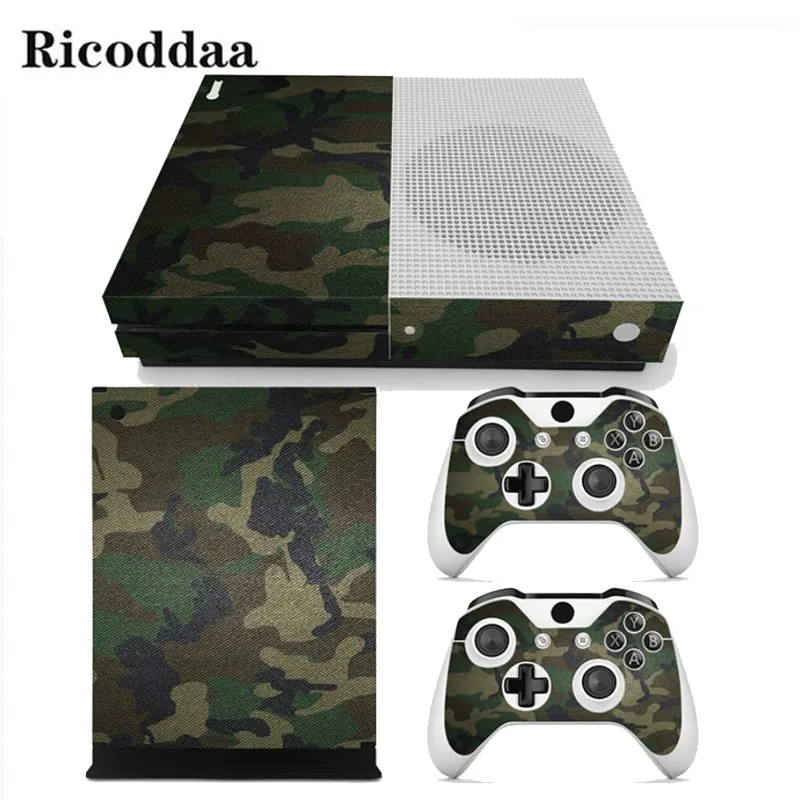 Камуфляж наклейка версии кожи для Microsoft Xbox One тонкий Стикеры + 2 шт. контроллера S