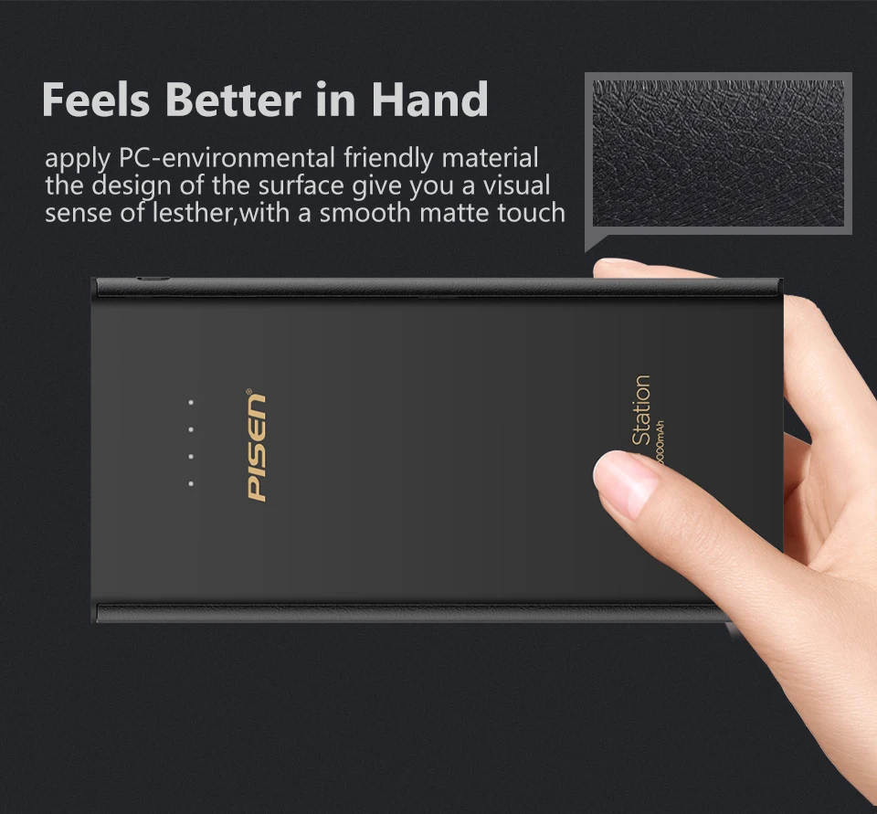  Banco de energía PISEN 20000mAh 2.1A batería externa carga rápida Dual USB doble entrada Micro PORT