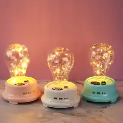 Светодиодная бутылка лампа консервированный цветок в стеклянном куполе, ночник Bluetooth динамик Музыка лампа ночник динамик