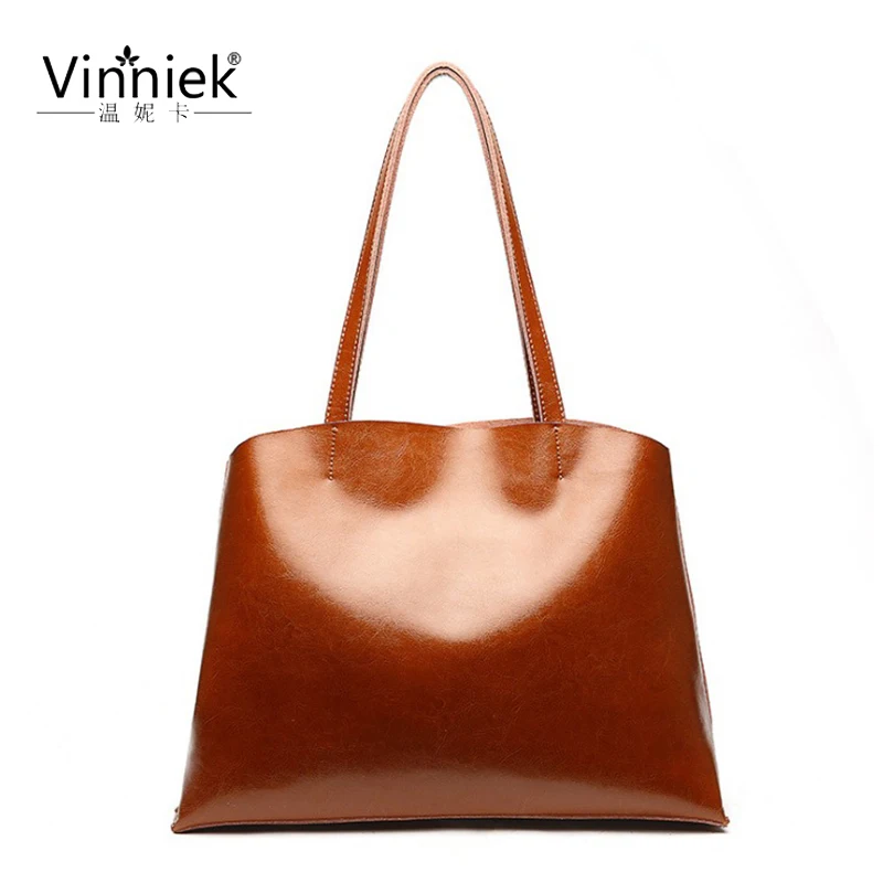 

New 2019 European and American style genuine leather women bag large capacity shoulder bag fashion Solid color women's handbag