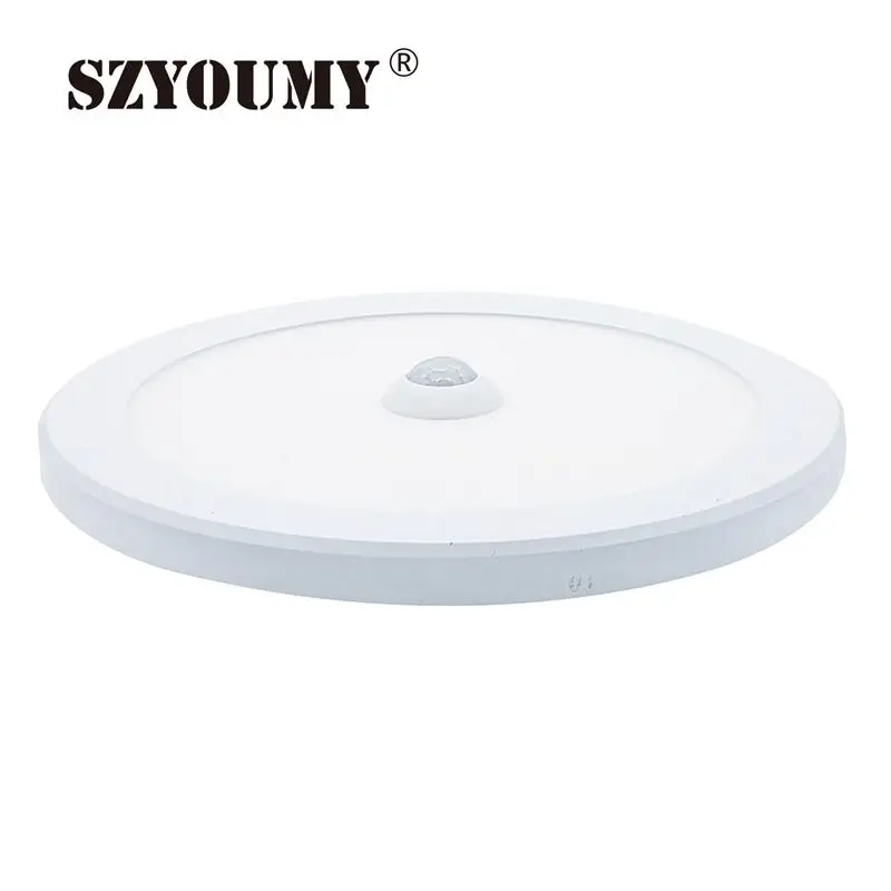 

SZYOUMY NEW 15W 18W Ultrathin Round LED Ceiling Panel Light PIR Human Body Motion Sensor Induction Downlight 10PCS BY DHL