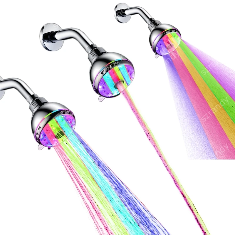 Drop shipping multicolor fast flashing Rain Shower Head Wall Ceiling