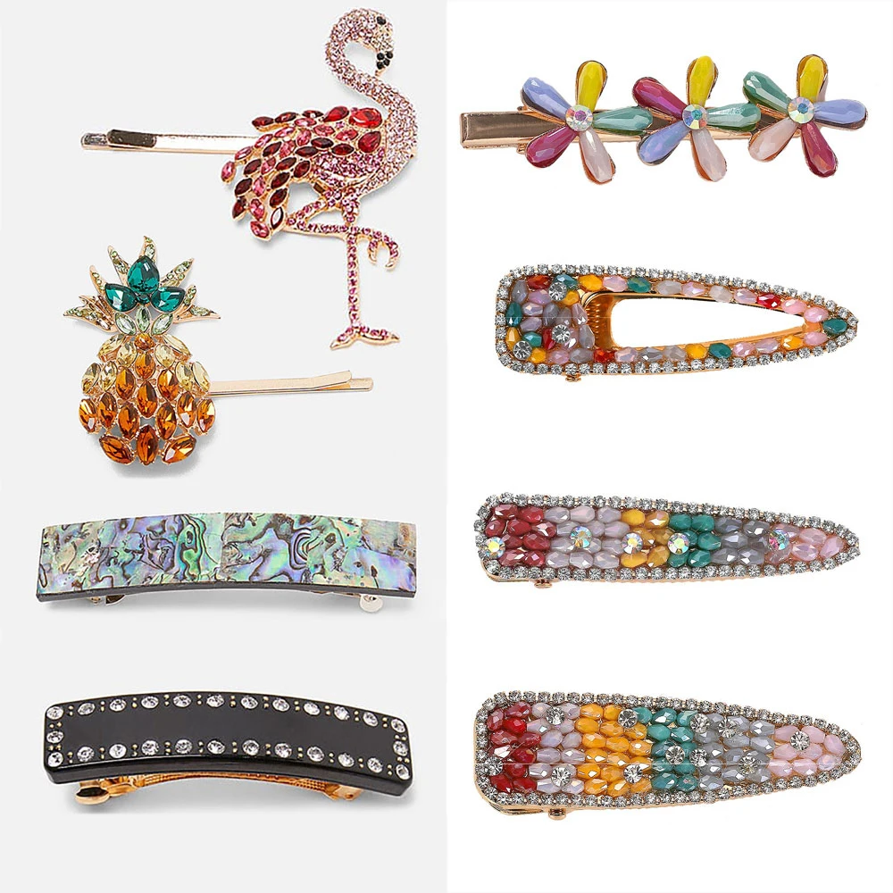 

Best lady Boho Colorful Wedding Hair Pins Random 3 Pcs Set Women Wedding Hair Jewelry ZA Hair Clips Head Wear Hair Accessories