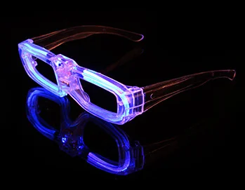 Мигающие очки проволока светодиодный светящиеся вечерние светящиеся принадлежности освещение новинка подарок яркий свет фестиваль вечерние светящиеся солнцезащитные очки - Цвет: white
