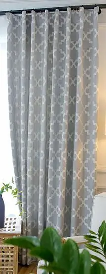 blue curtain Современный декоративный светильник из полиэстера/хлопка, затемненные шторы, занавески для гостиной, занавески для французского окна - Цвет: blue curtain