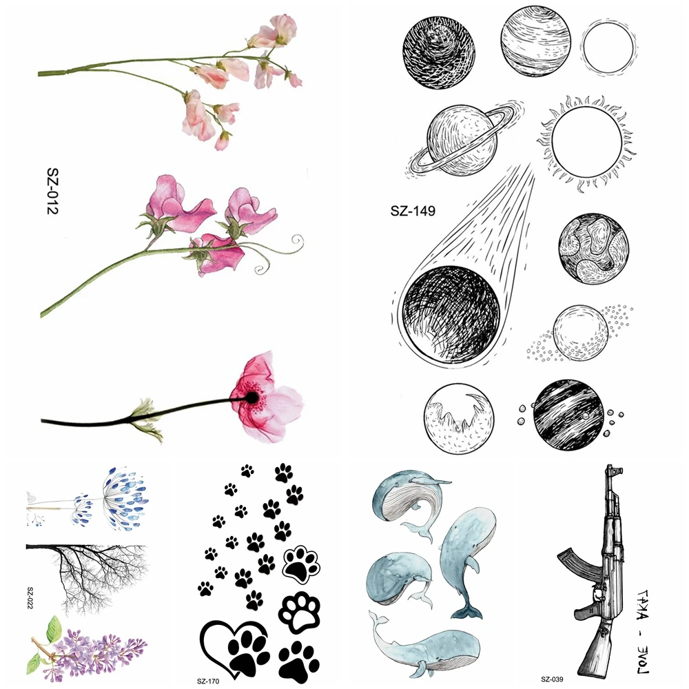 25 デザインタトゥー女性花アームアート一時的な子供ステッカーリトル足宇宙惑星男性入れ墨クリスマスギフト Temporary Tattoos Aliexpress