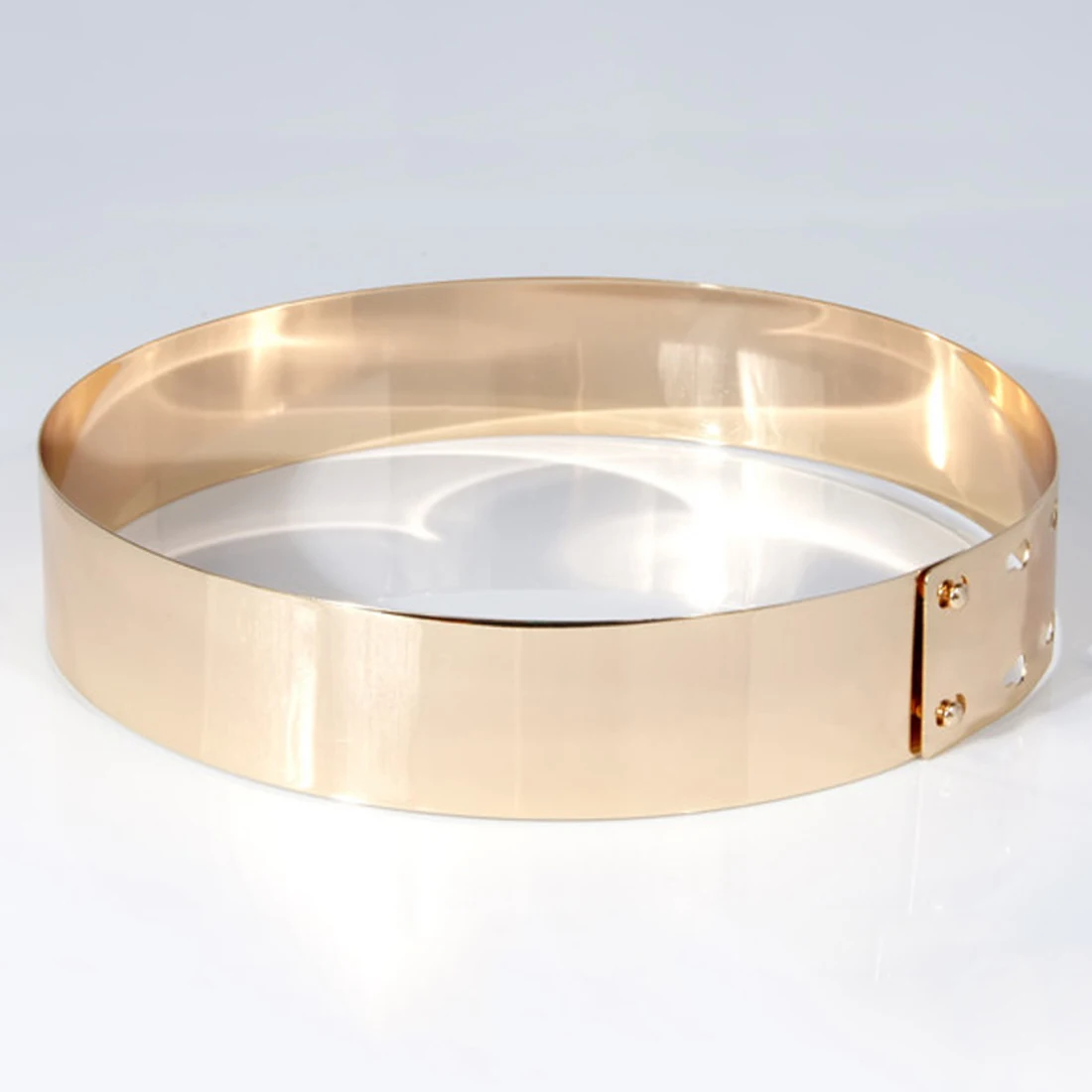 New Women Metal Mirror Belt Full Gold Silver Plate Plating Alloy