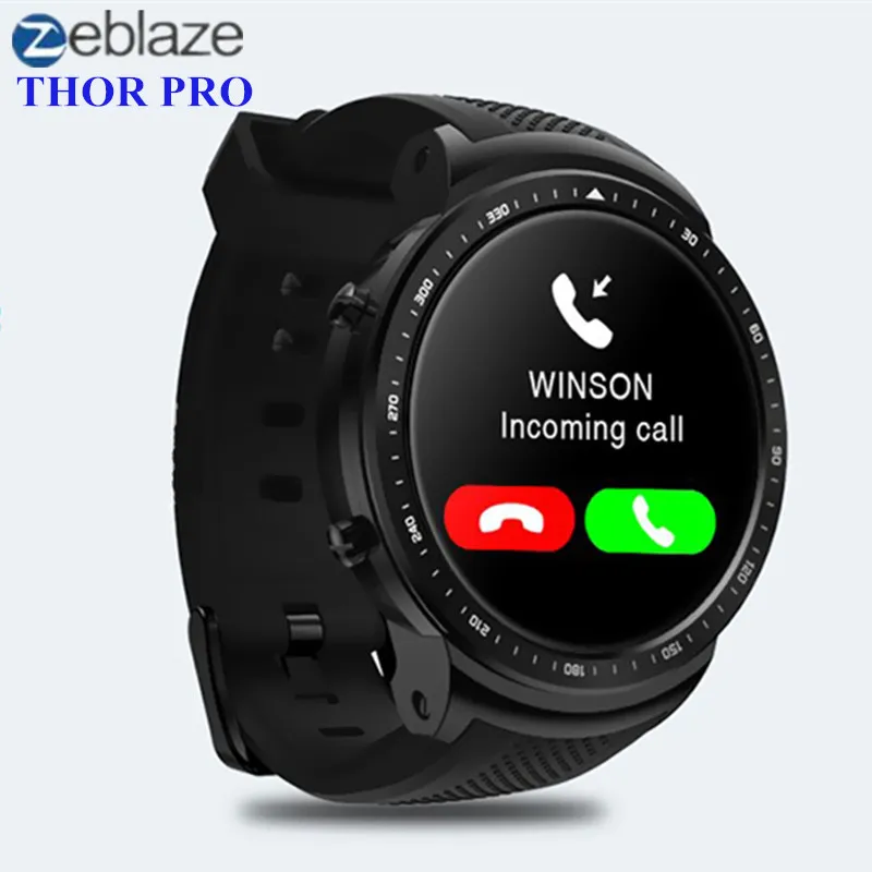 Zeblaze Thor PRO 3g Смарт часы с мобильным телефоном на базе Android MTK6580 4 ядра 1 Гб + 16 gps Bluetooth