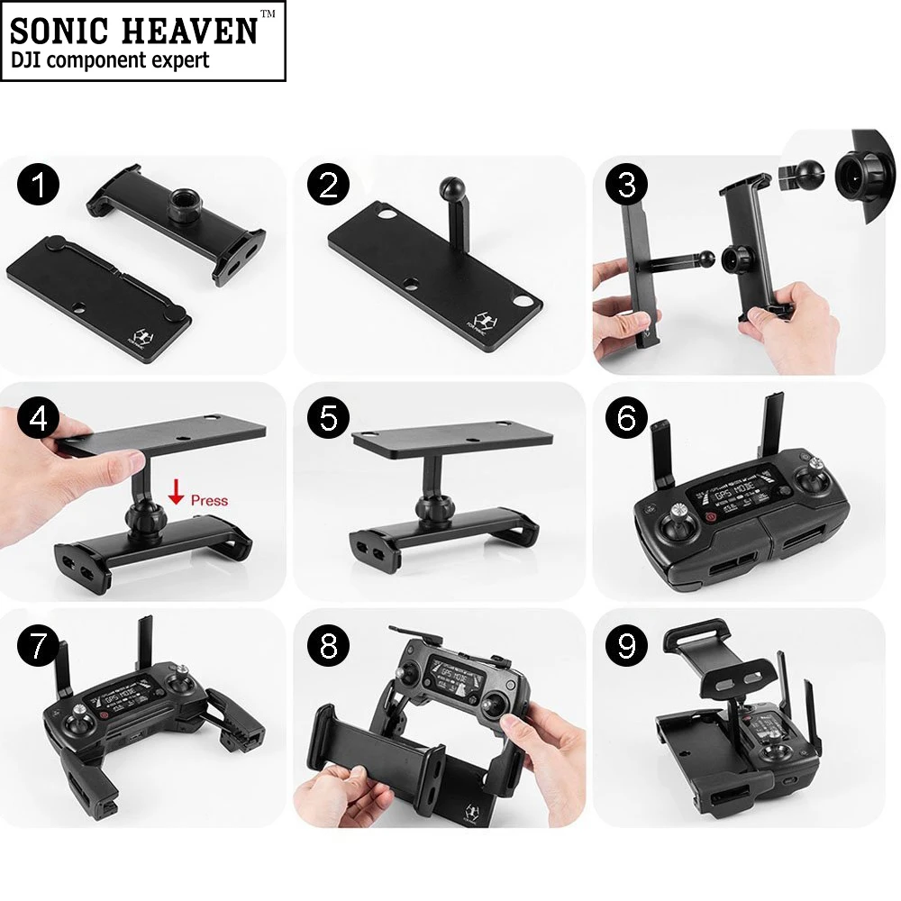 4-12 ''держатель для планшета, растягивающийся кронштейн, кронштейн для дистанционного управления, зажим для DJI Mavic Mini 2 Pro Zoom Air Spark, крепление передатчика