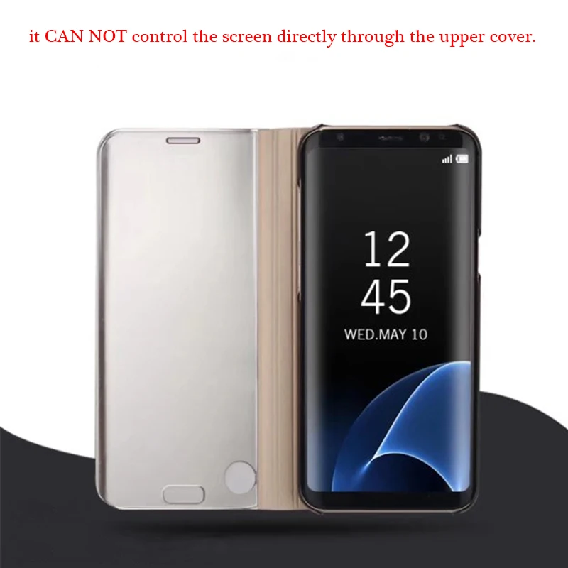 HereCase зеркальный кожаный чехол для Samsung Galaxy S10e S9 S8 Plus прозрачный умный флип с
