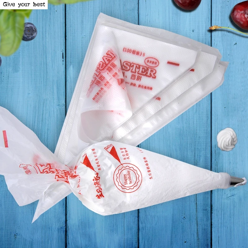 

100pcs DIY Disposable Plastic Pastry Bag Icing Fondant Cake Cream Decorating Pastry Baking Tool cake decorating tools S/M/L