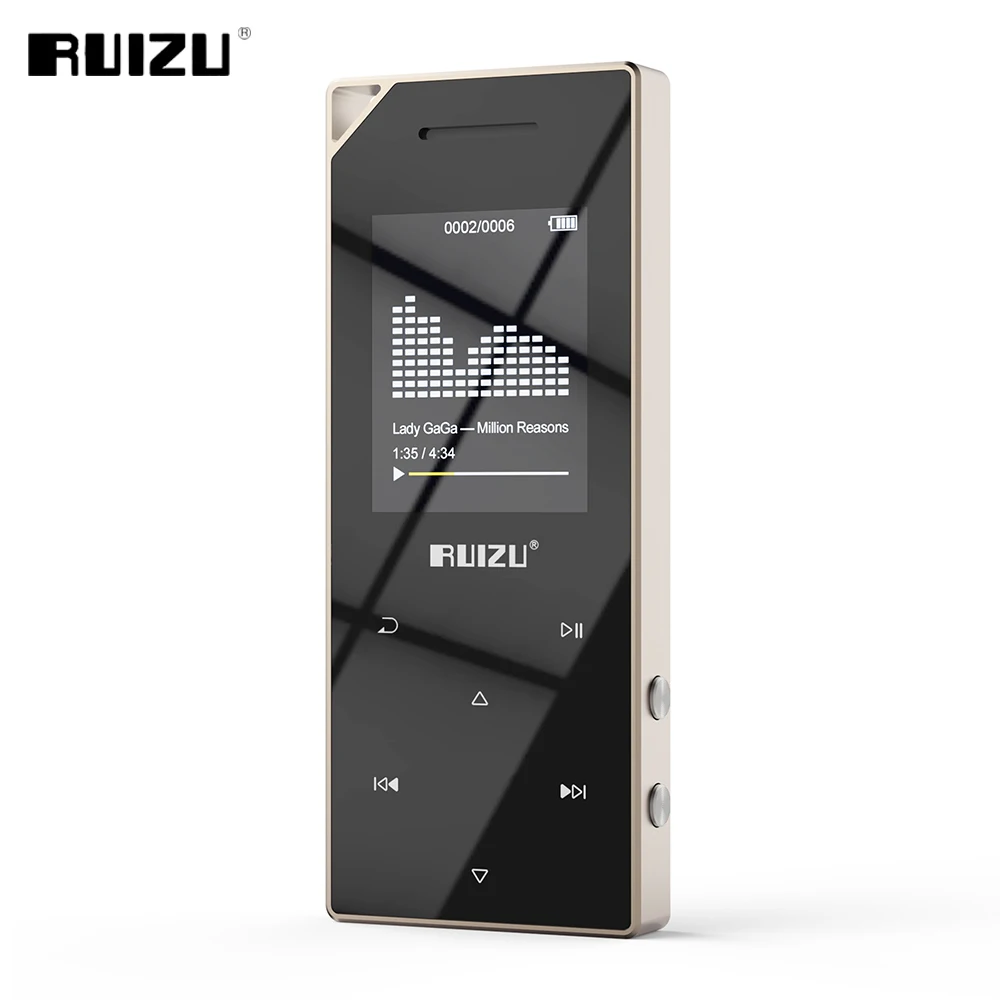 

RUIZU D05 Metal Mp3 Player Bluetooth 4.0 Portable Audio 8GB Sport Music Player With Built-in Speaker FM E-books Support TF Card
