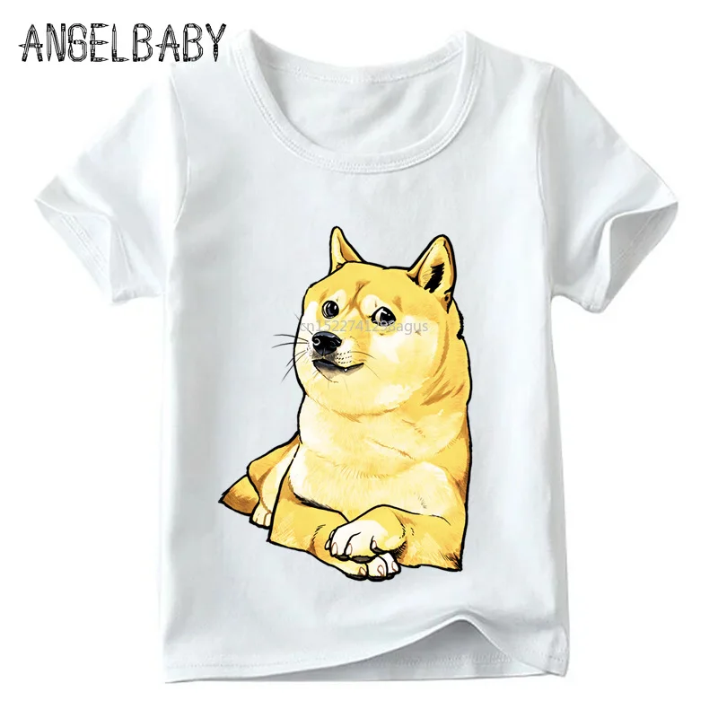 Детская забавная футболка Doge Deus God Dog/shiba Inu с принтом летние топы коротким рукавом