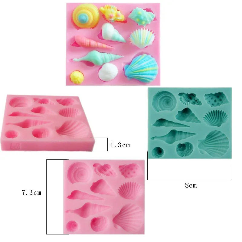 

HOHOBLANC Silicone Mold sea shell conch Wedding Decoration Fondant Cake Decorating Baking Tool Bakeware Pudding 5002