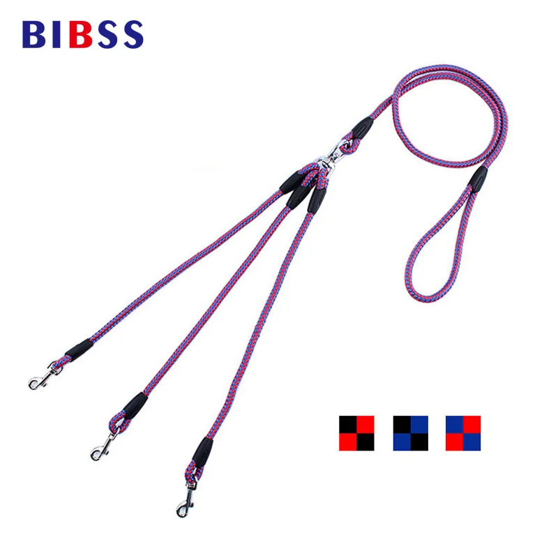 

Triple Pet Dog Lead Leash 140CM No Tangle Three Way Splitter Controling Double Dog Leashes for Small Breeds Dogs