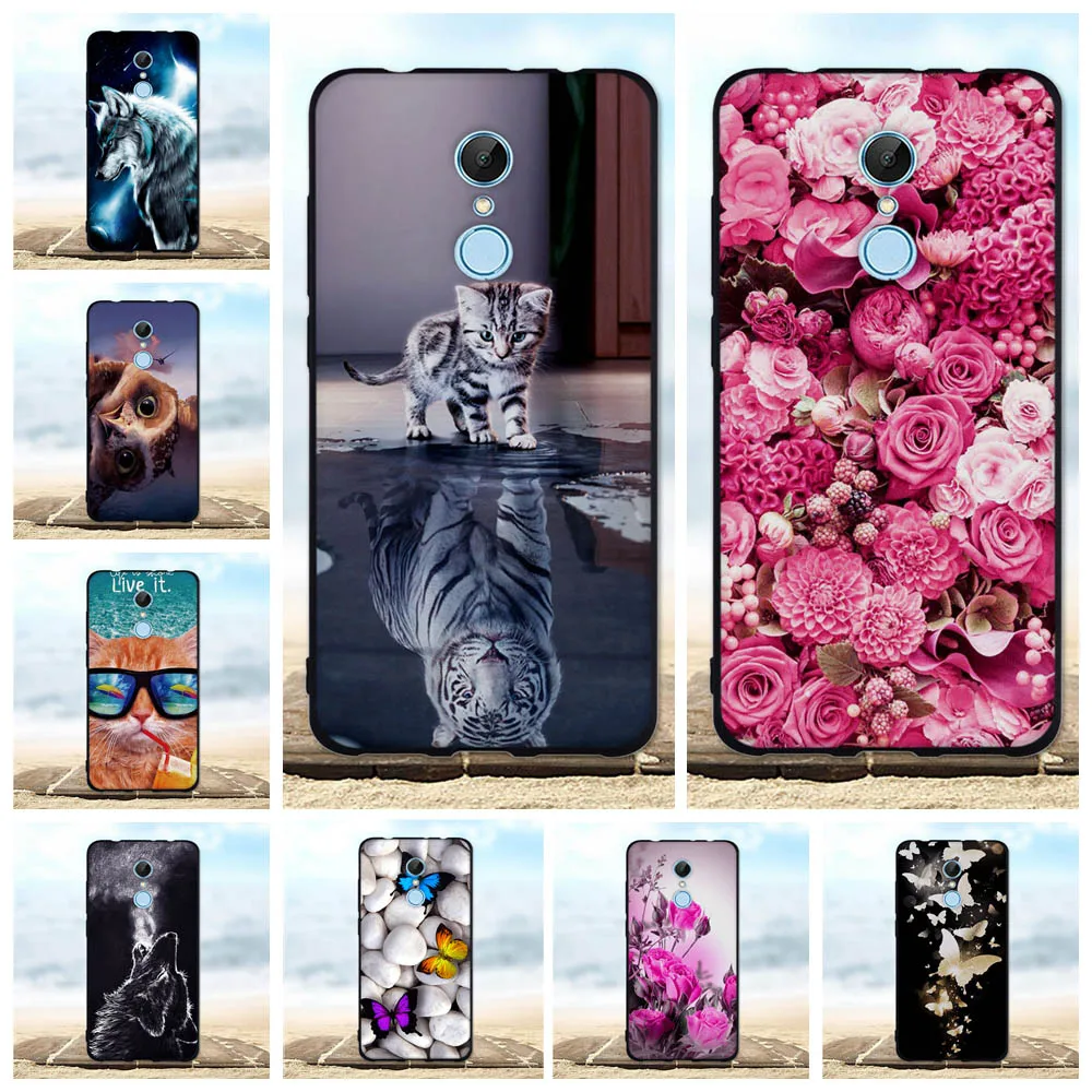 Чехол для Xiaomi Redmi 5 чехол с 3D милым рисунком кота черные ракушки мягкая